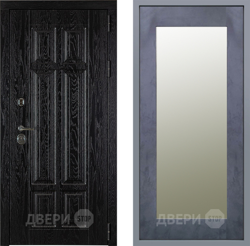 Дверь Заводские двери Мюнхен Зеркало Модерн Бетон темный в Зарайске