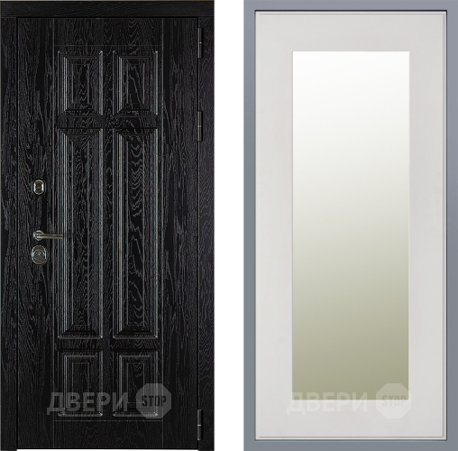 Дверь Заводские двери Мюнхен Зеркало Модерн Белый софт в Зарайске