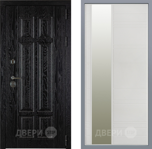 Дверь Заводские двери Мюнхен Зеркало Лира Белый софт в Зарайске