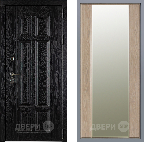 Дверь Заводские двери Мюнхен Зеркало Макси Беленый дуб в Зарайске