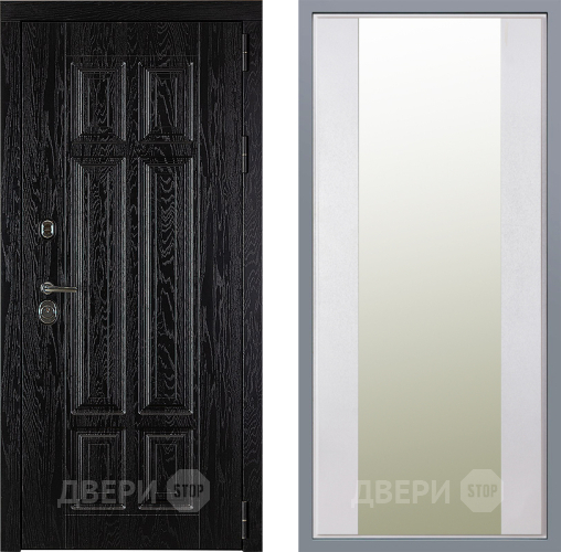 Дверь Заводские двери Мюнхен Зеркало Макси Белый шелк в Зарайске