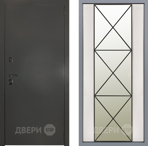 Дверь Заводские двери Эталон 3к антик серебро Зеркало Перфекто Структурное дерево в Зарайске