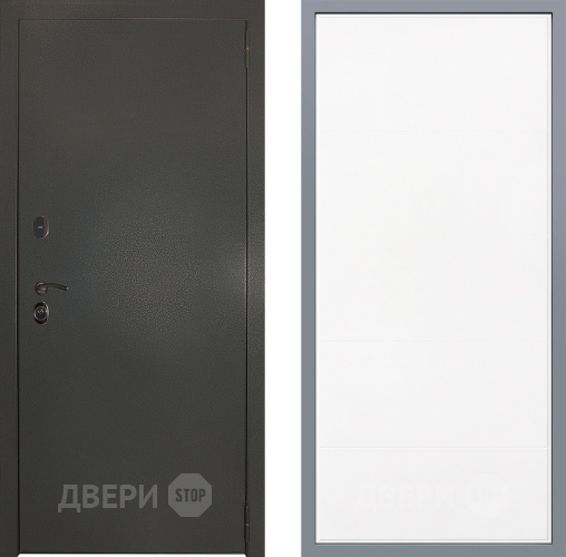 Дверь Заводские двери Эталон 3к антик серебро Тривия Белый софт в Зарайске