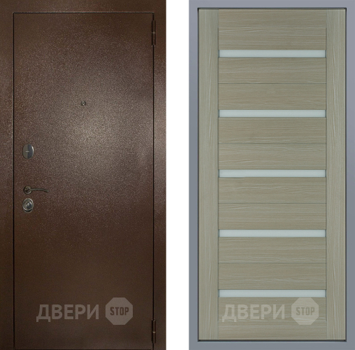 Дверь Заводские двери Эталон 3к антик медь СБ-1 Капучино в Зарайске