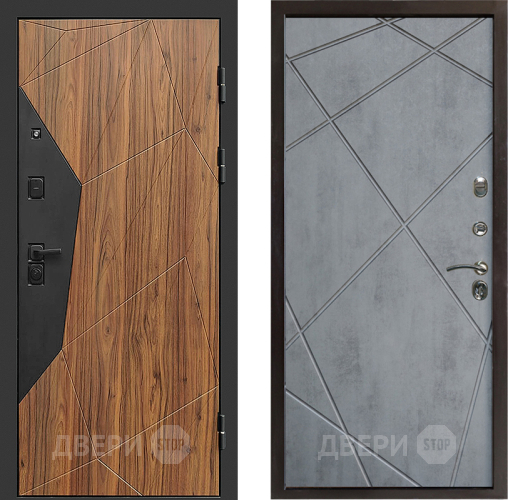 Входная металлическая Дверь Престиж Avangard Лучи Бетон темный в Зарайске