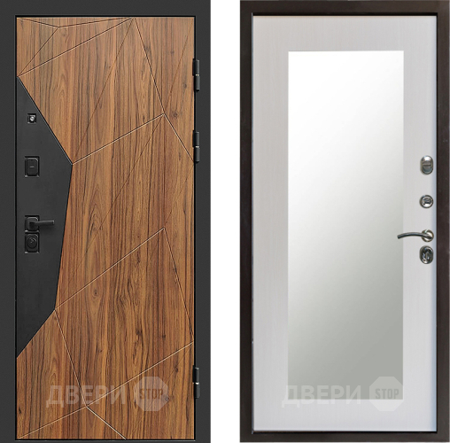 Входная металлическая Дверь Престиж Avangard Зеркло Пастораль Лиственница белая в Зарайске