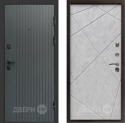 Входная металлическая Дверь Престиж Tvist Grey Лучи Бетон светлый в Зарайске