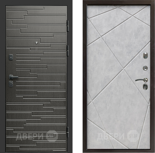Входная металлическая Дверь Престиж Rivera Лучи Бетон светлый в Зарайске