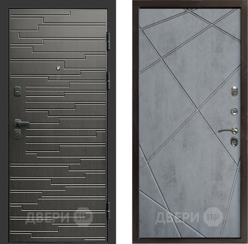 Входная металлическая Дверь Престиж Rivera Лучи Бетон темный в Зарайске