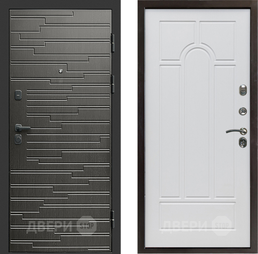 Входная металлическая Дверь Престиж Rivera Арка Белое дерево в Зарайске