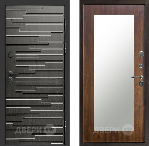 Входная металлическая Дверь Престиж Rivera Зеркло Пастораль Дуб в Зарайске