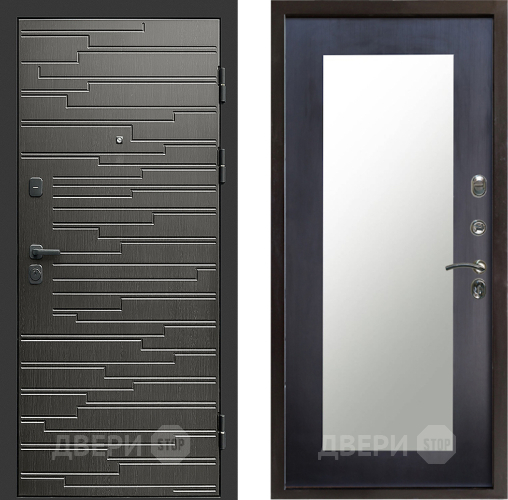 Входная металлическая Дверь Престиж Rivera Зеркло Пастораль Венге в Зарайске