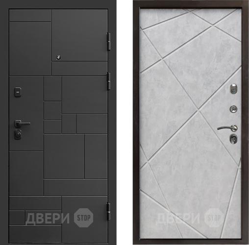 Входная металлическая Дверь Престиж Kvadro Лучи Бетон светлый в Зарайске