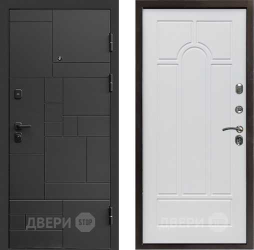 Входная металлическая Дверь Престиж Kvadro Арка Белое дерево в Зарайске