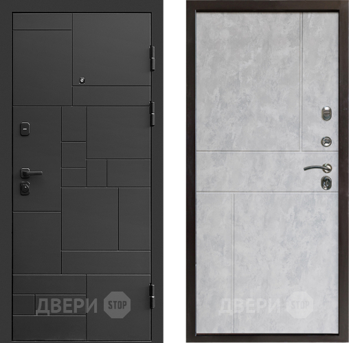 Входная металлическая Дверь Престиж Kvadro Горизонт Бетон светлый в Зарайске