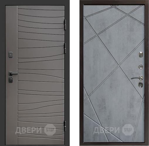 Входная металлическая Дверь Престиж Siciliya Лучи Бетон темный в Зарайске