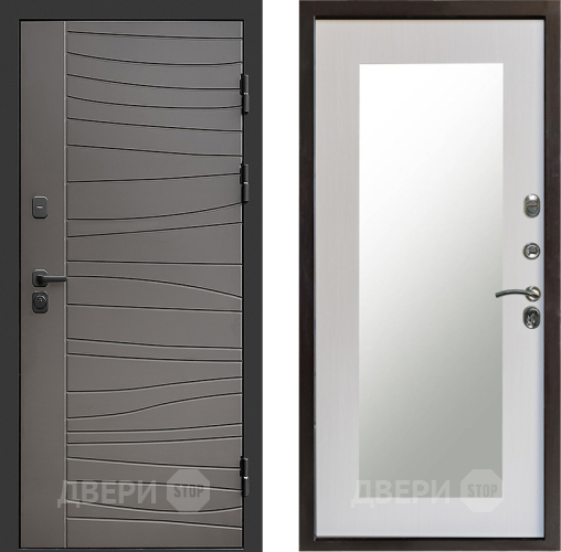 Входная металлическая Дверь Престиж Siciliya Зеркло Пастораль Лиственница белая в Зарайске