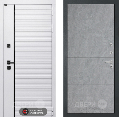 Входная металлическая Дверь Лабиринт (LABIRINT) Royal 25 Бетон светлый в Зарайске