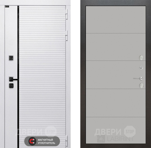 Входная металлическая Дверь Лабиринт (LABIRINT) Royal 13 Грей софт в Зарайске