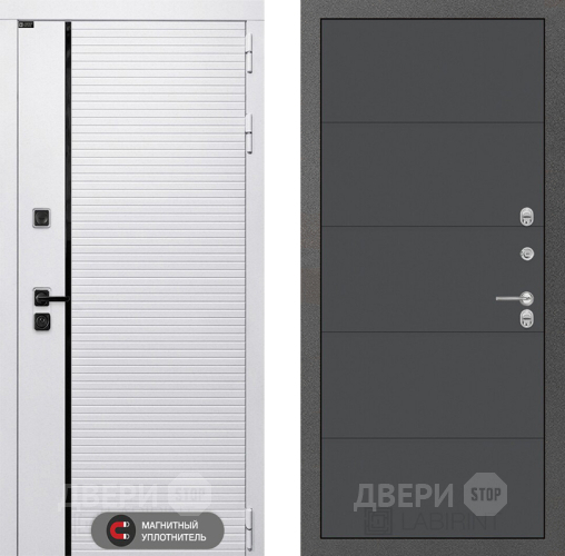 Входная металлическая Дверь Лабиринт (LABIRINT) Royal 13 Графит софт в Зарайске