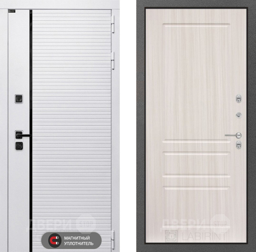 Входная металлическая Дверь Лабиринт (LABIRINT) Royal 03 Сандал белый в Зарайске