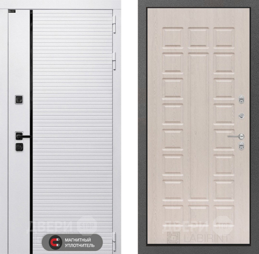 Входная металлическая Дверь Лабиринт (LABIRINT) Royal 04 Беленый дуб в Зарайске