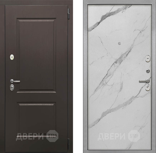 Входная металлическая Дверь Интекрон (INTECRON) Кампо Гладкая Мрамор натуральный арктик в Зарайске