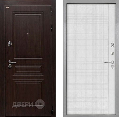 Входная металлическая Дверь Интекрон (INTECRON) Брайтон Тиковое Дерево В-07 с молдингом Лофт белый в Зарайске