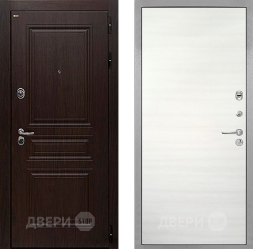 Входная металлическая Дверь Интекрон (INTECRON) Брайтон Тиковое Дерево Гладкая Дуб сильвер поперечный в Зарайске