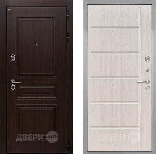 Входная металлическая Дверь Интекрон (INTECRON) Брайтон Тиковое Дерево ФЛ-102 Сосна белая в Зарайске