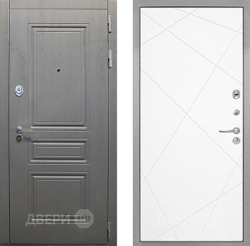 Входная металлическая Дверь Интекрон (INTECRON) Брайтон Графит Лучи-М Софт милк в Зарайске