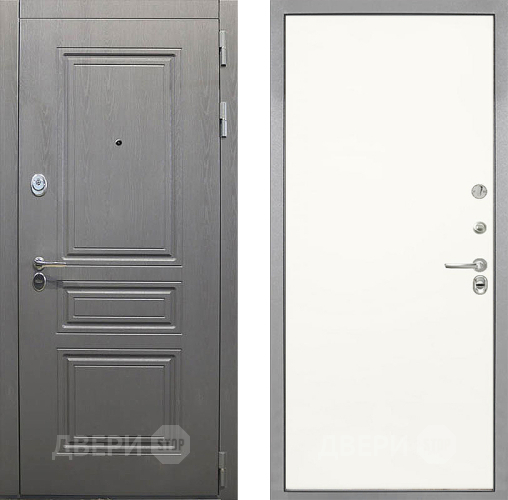 Входная металлическая Дверь Интекрон (INTECRON) Брайтон Графит Гладкая Слоновая кость в Зарайске