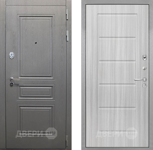 Входная металлическая Дверь Интекрон (INTECRON) Брайтон Графит ФЛ-39 Сандал белый в Зарайске