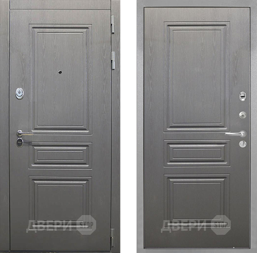 Входная металлическая Дверь Интекрон (INTECRON) Брайтон Графит ФЛ-243 Графит вуд дуб в Зарайске