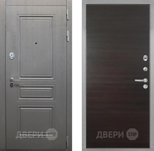 Входная металлическая Дверь Интекрон (INTECRON) Брайтон Графит Гладкая Эковенге поперечный в Зарайске