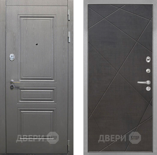 Входная металлическая Дверь Интекрон (INTECRON) Брайтон Графит Лучи-М Венге распил кофе в Зарайске