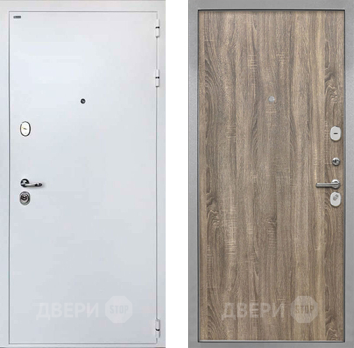 Входная металлическая Дверь Интекрон (INTECRON) Колизей White Гладкая Дуб турин в Зарайске