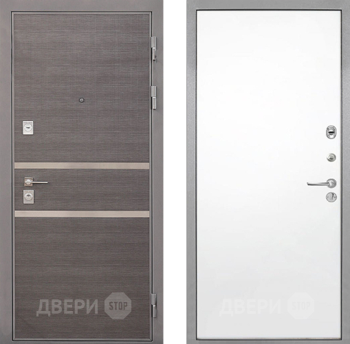 Входная металлическая Дверь Интекрон (INTECRON) Неаполь Гладкая Силк Сноу в Зарайске