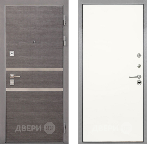 Входная металлическая Дверь Интекрон (INTECRON) Неаполь Гладкая Слоновая кость в Зарайске