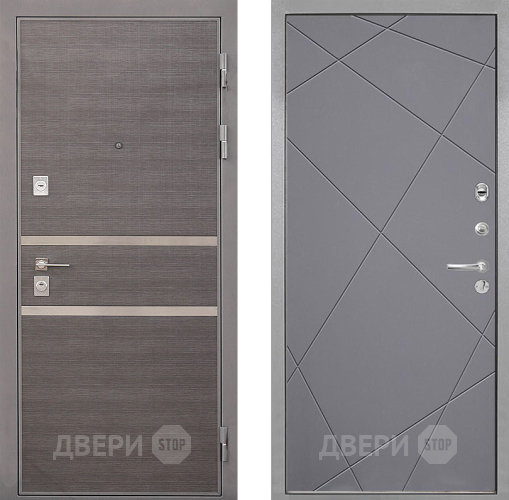 Входная металлическая Дверь Интекрон (INTECRON) Неаполь Лучи-М Графит софт в Зарайске