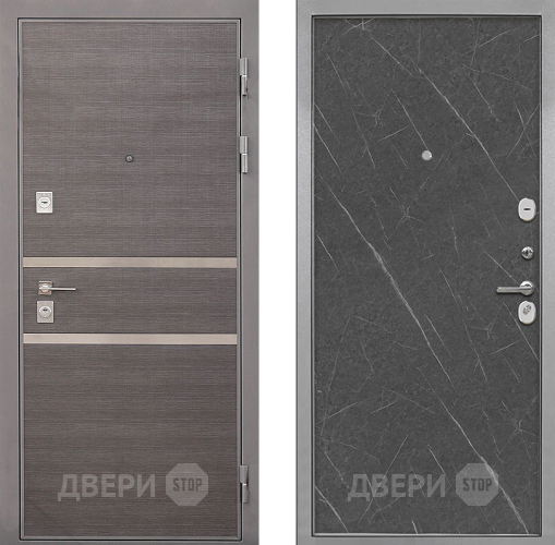 Входная металлическая Дверь Интекрон (INTECRON) Неаполь Гладкая Гранит лава оникс в Зарайске