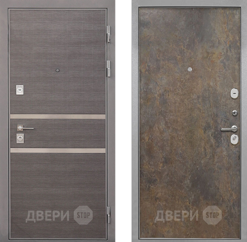 Входная металлическая Дверь Интекрон (INTECRON) Неаполь Гладкая Гранж в Зарайске