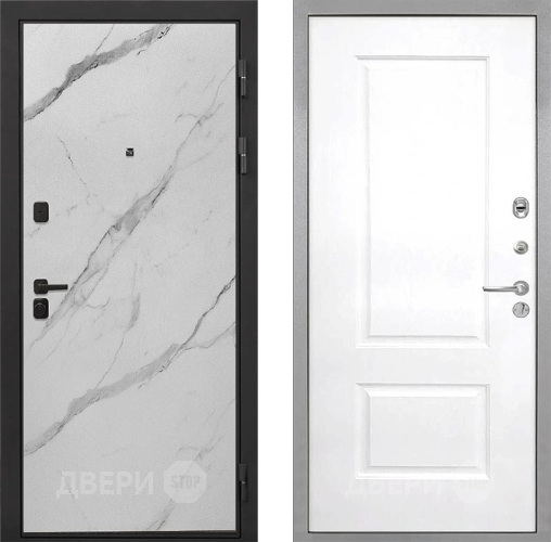 Входная металлическая Дверь Интекрон (INTECRON) Профит Black Мрамор Арктик Альба Роял Вуд белый в Зарайске
