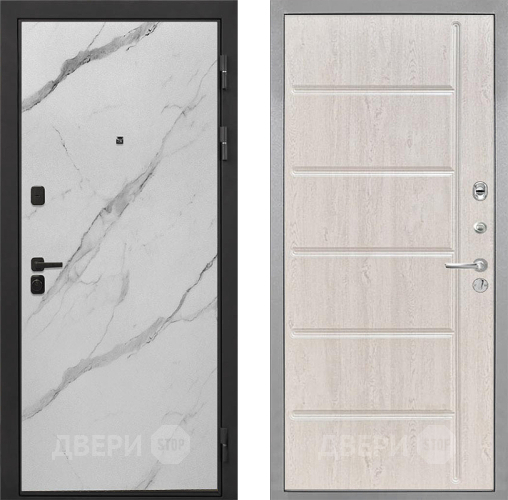 Входная металлическая Дверь Интекрон (INTECRON) Профит Black Мрамор Арктик ФЛ-102 Сосна белая в Зарайске