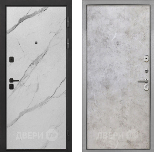 Входная металлическая Дверь Интекрон (INTECRON) Профит Black Мрамор Арктик Гладкая Мрамор светлый в Зарайске