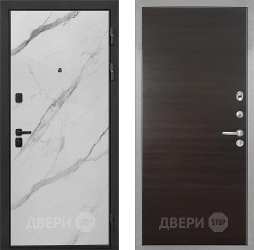 Входная металлическая Дверь Интекрон (INTECRON) Профит Black Мрамор Арктик Гладкая Эковенге поперечный в Зарайске