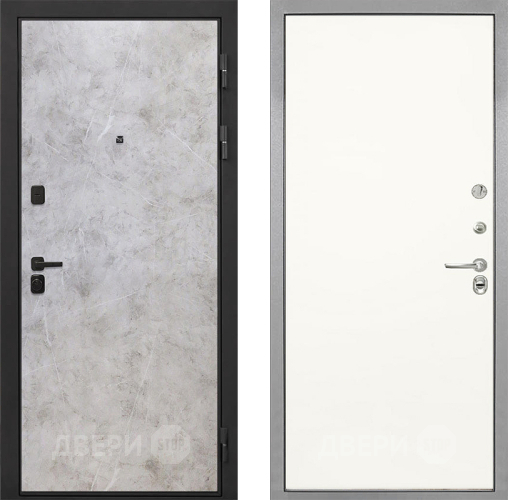 Входная металлическая Дверь Интекрон (INTECRON) Профит Black Мрамор Светлый Гладкая Слоновая кость в Зарайске