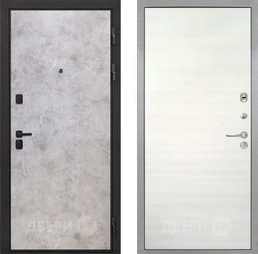 Входная металлическая Дверь Интекрон (INTECRON) Профит Black Мрамор Светлый Гладкая Дуб сильвер поперечный в Зарайске