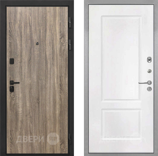 Входная металлическая Дверь Интекрон (INTECRON) Профит Black Дуб Турин КВ-2 Белый матовый в Зарайске