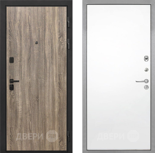 Входная металлическая Дверь Интекрон (INTECRON) Профит Black Дуб Турин Гладкая Силк Сноу в Зарайске